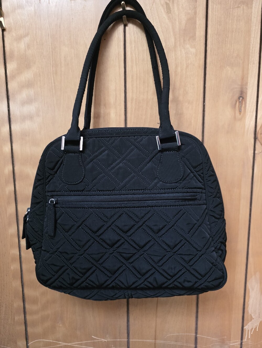 Vera Bradley Black Quilted Tote Bag with Front Flap Pocket - Picture 3 of 6
